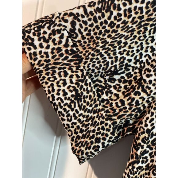 Worthington Womens Leopard Print Button-Front XL - Picture 5 of 14